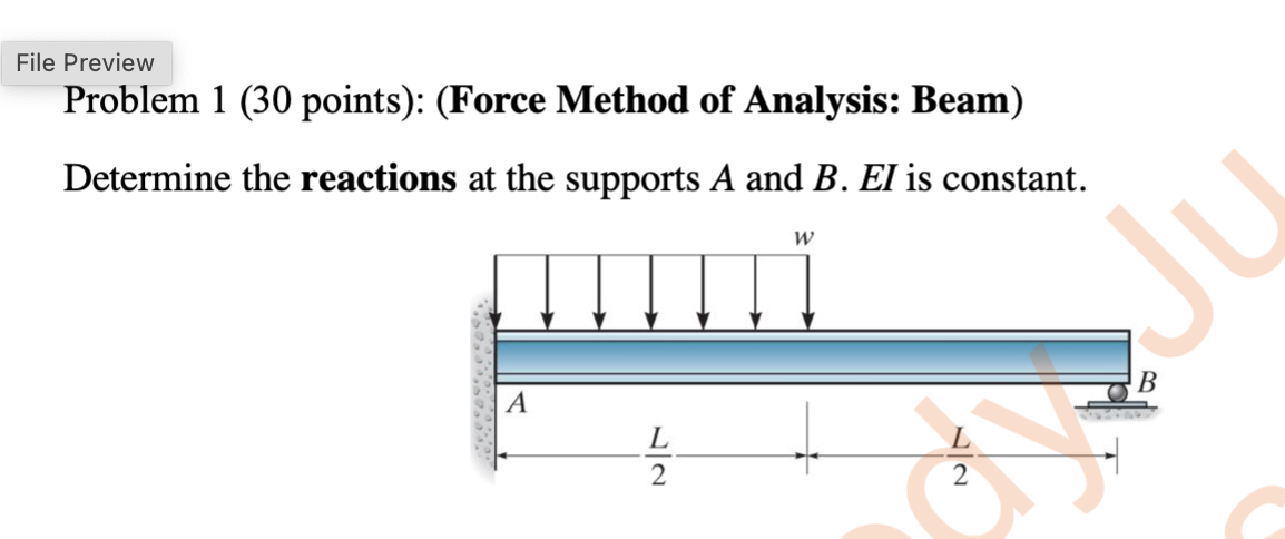 File Preview Problem 1 ( 3 0 points ) : ( Force