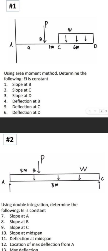 Using area moment method. Determine the
