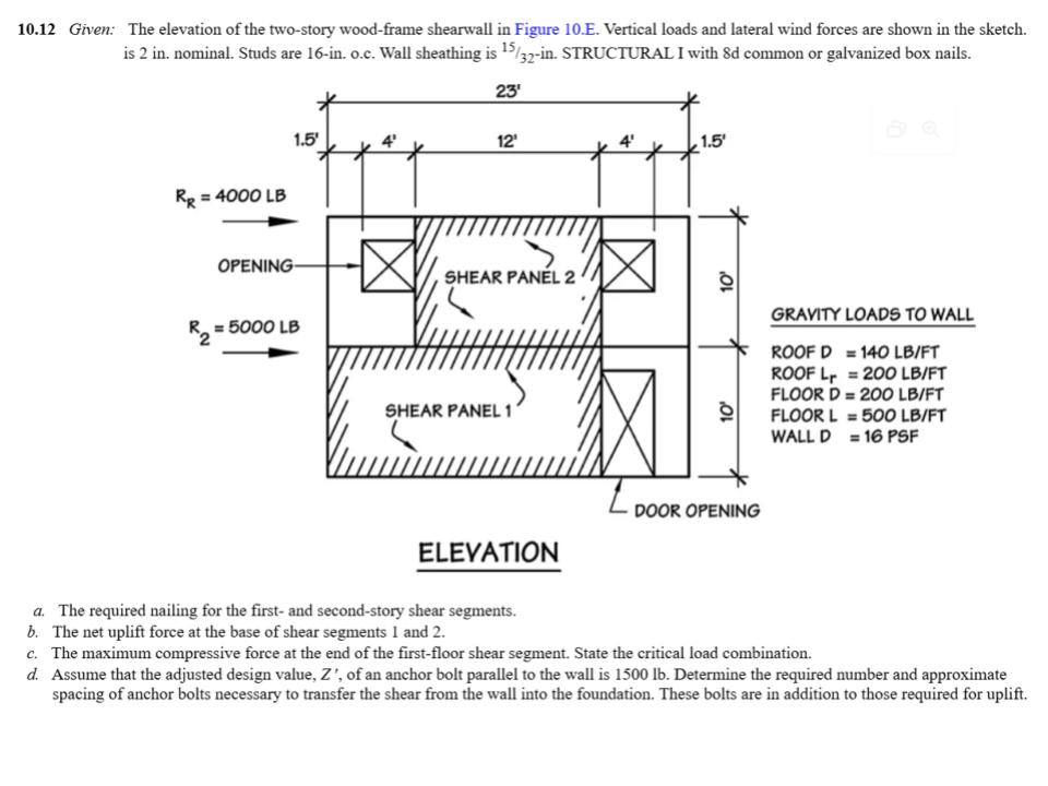 a . The required nailing for the first - and