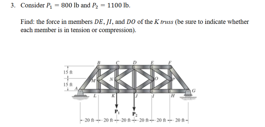 Ans: fde = 1 . 0 9 kips ( compression ) , fji = 1