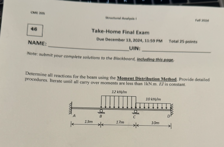 CME 2 0 5 Structural Analysis I Determine all