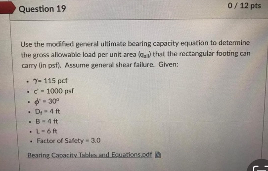 Question 1 9 0 1 2 pts Use the modified general