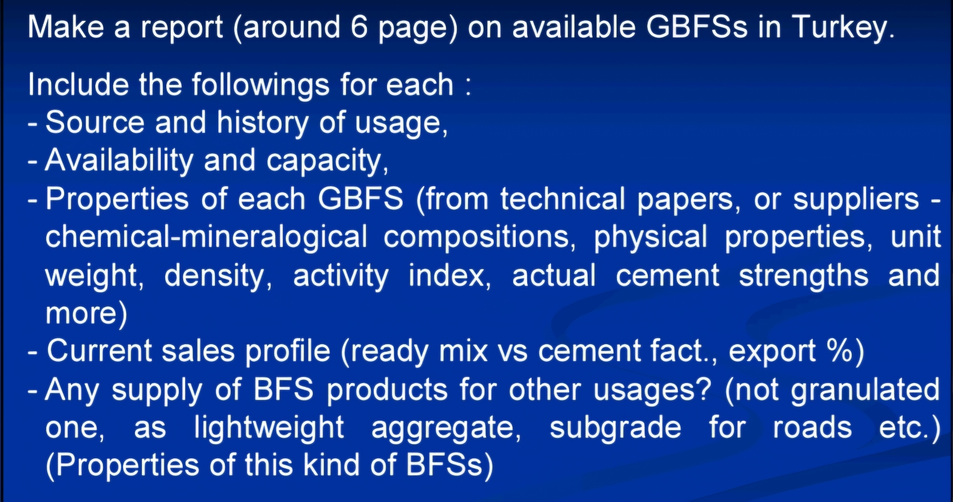 Please help me prepare a comprehensive report.