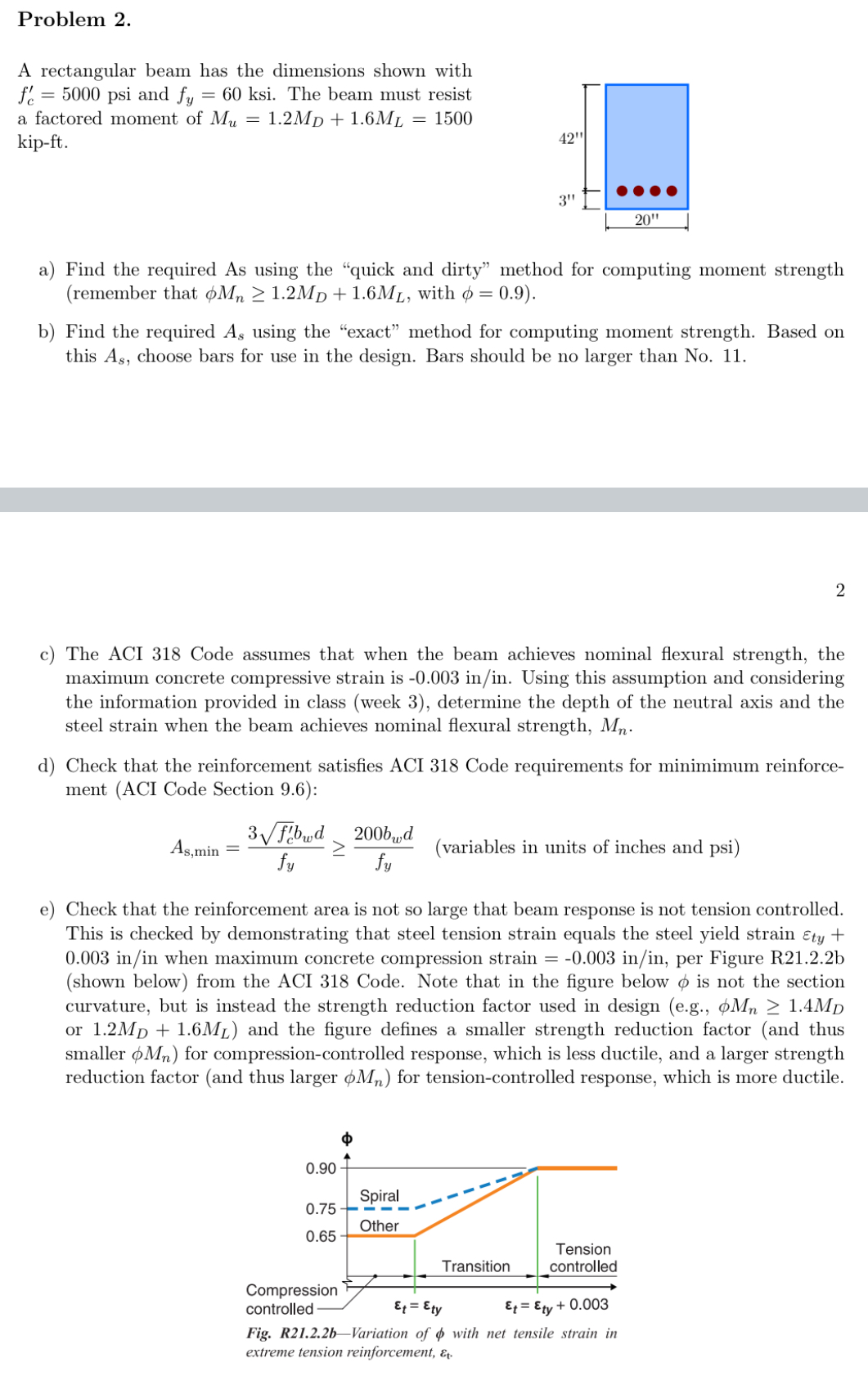 Problem 2 . A rectangular beam has the dimensions