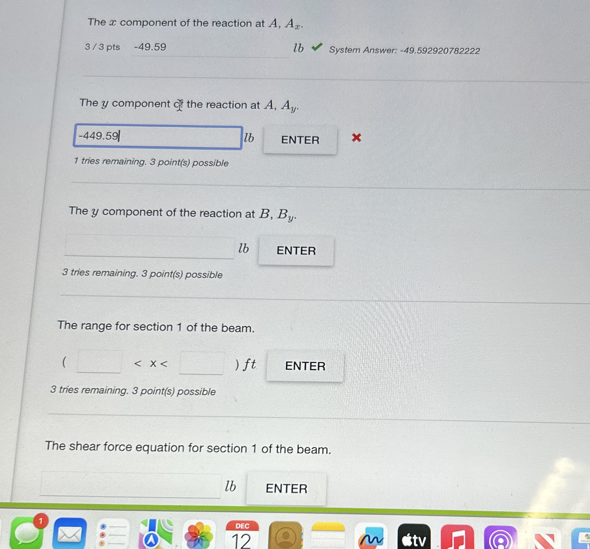 Q 2 Weight: 2 5 . 0 0 % For the beam shown below,