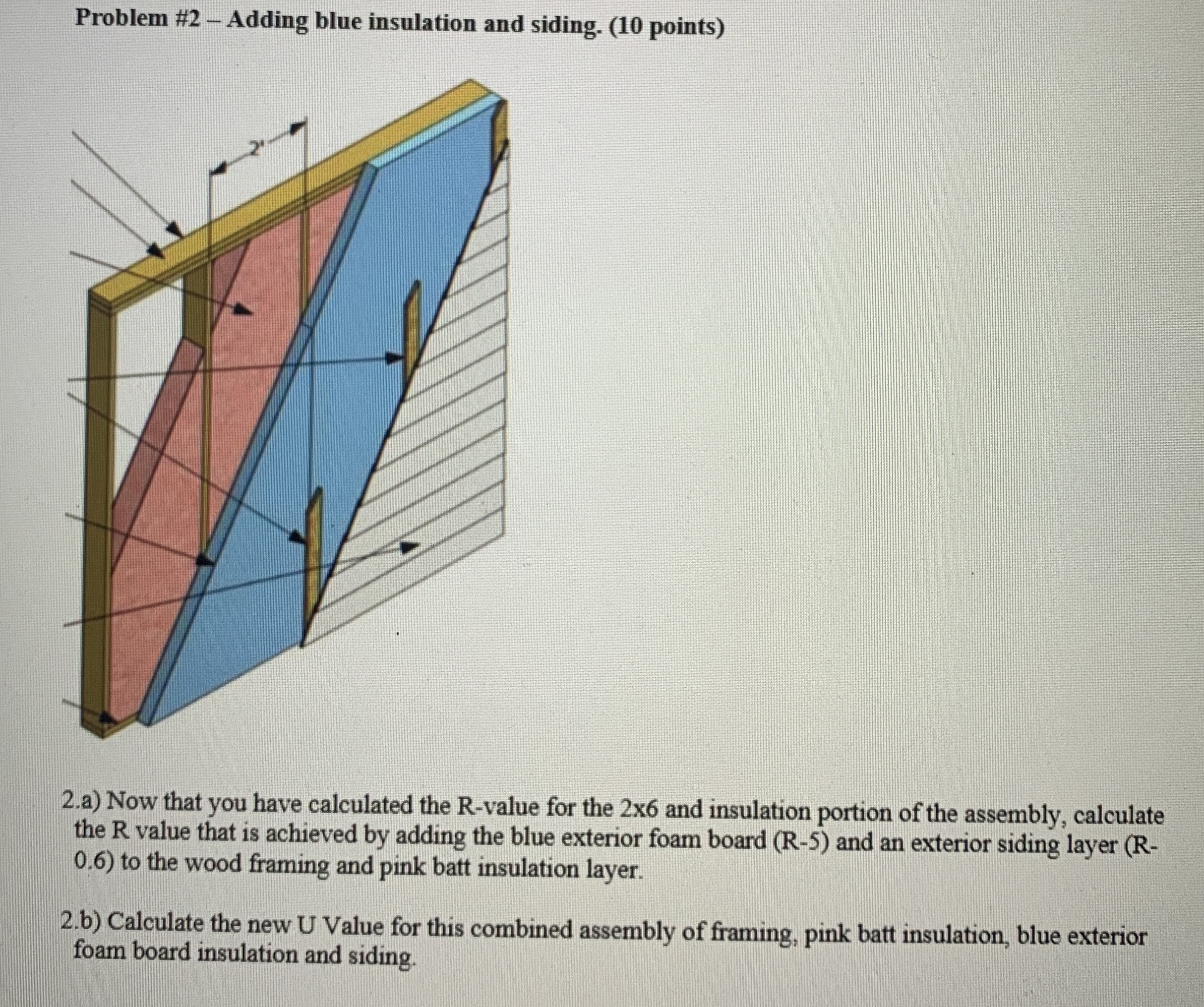 Problem # 2 - Adding blue insulation and siding.