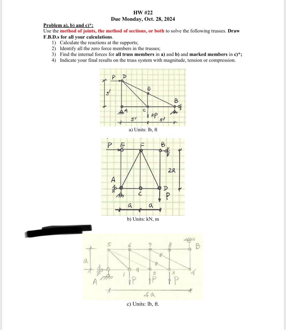 HW # 2 2 Due Monday, Oct. 2 8 , 2 0 2 4 Problem a