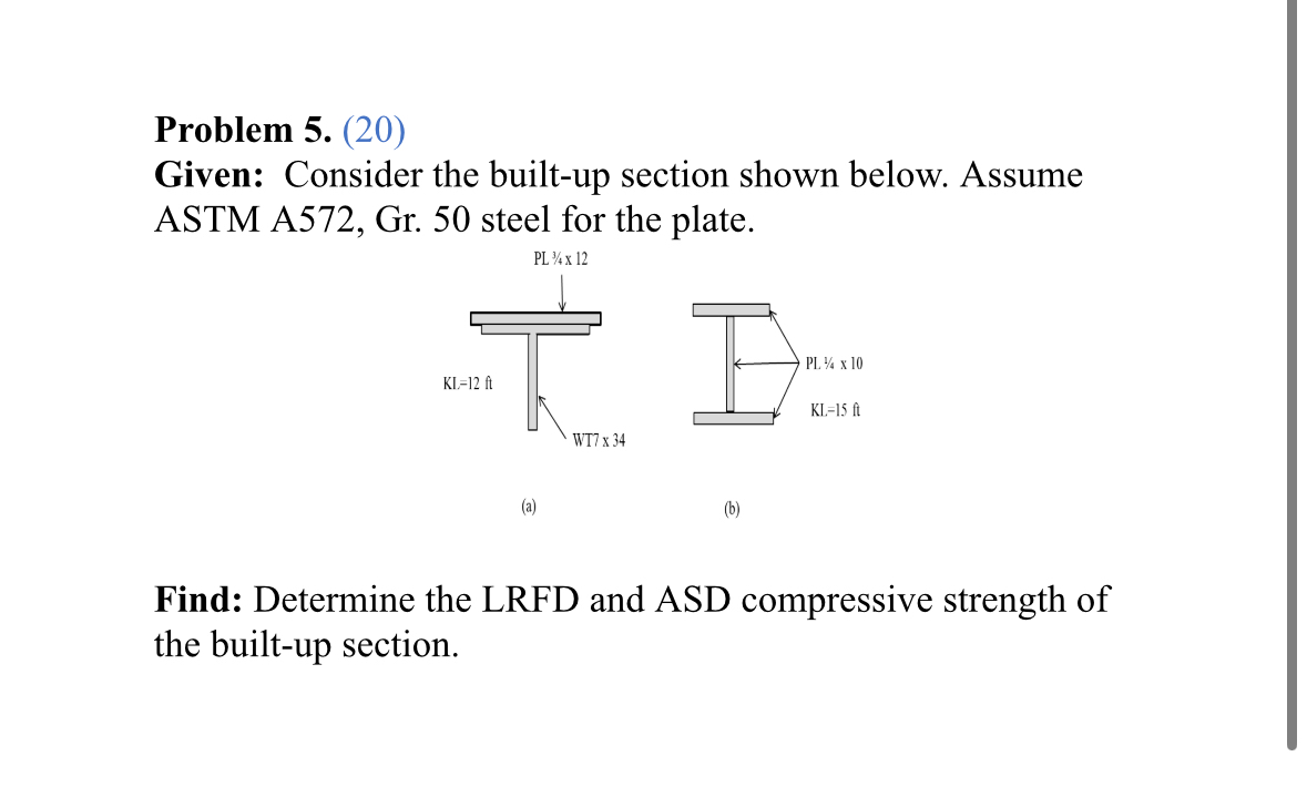 Problem 5 . ( 2 0 ) Given: Consider the built -