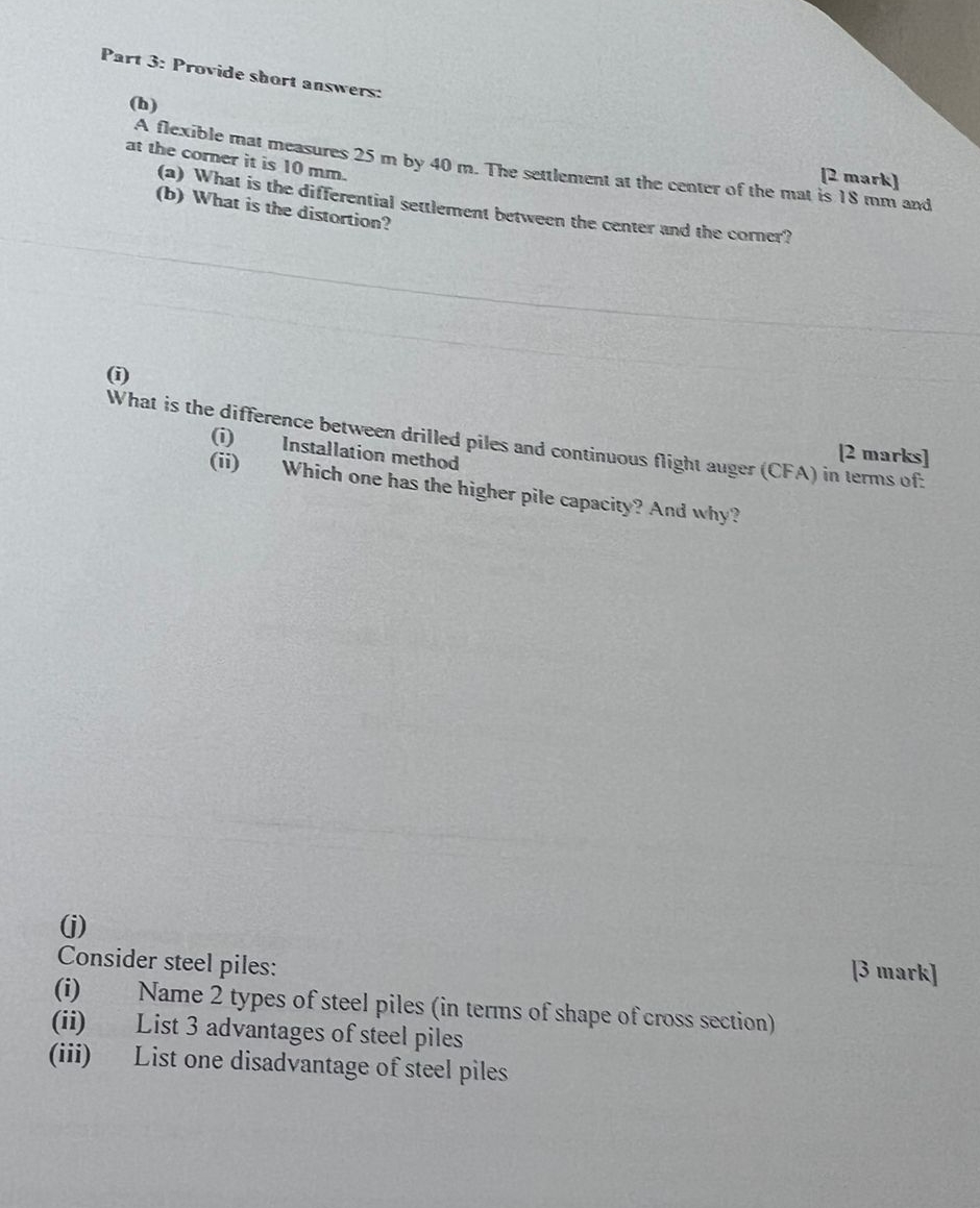 Part 3 : Provide short answens: ( b ) A flexible