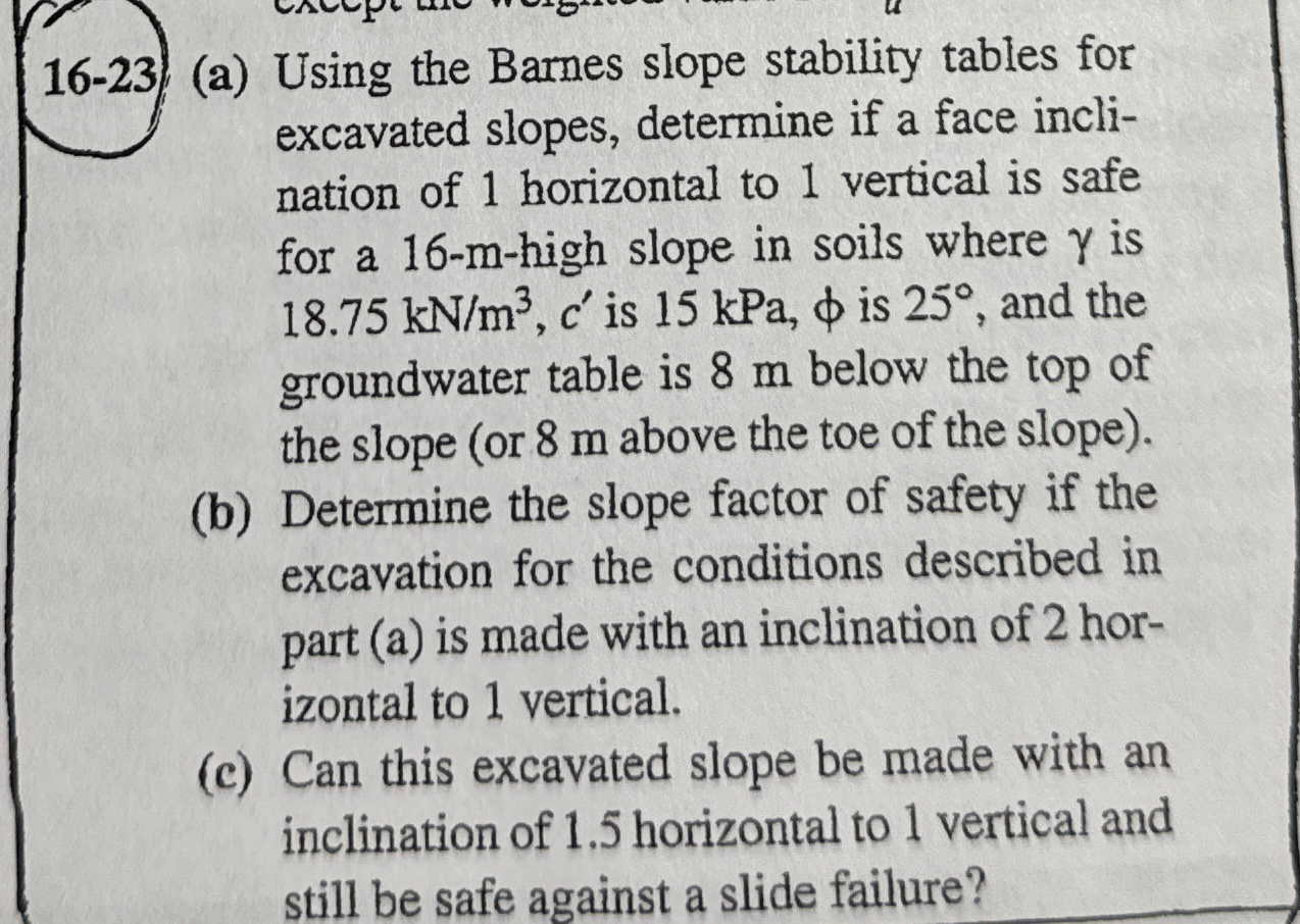 1 6 - 2 3 ) ( a ) Using the Barnes slope