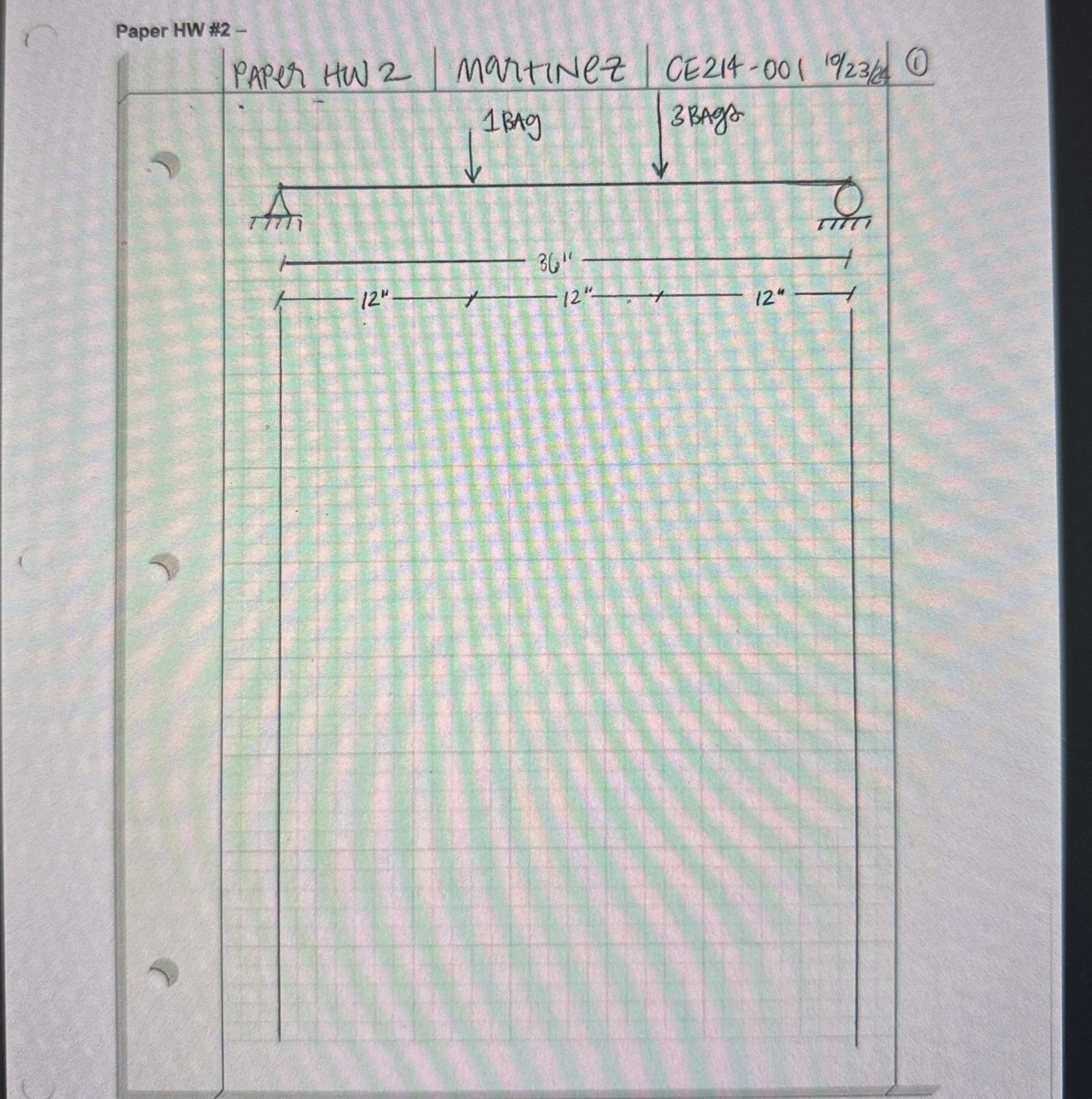 Paper HW # 2 - Develop a shear and bending moment