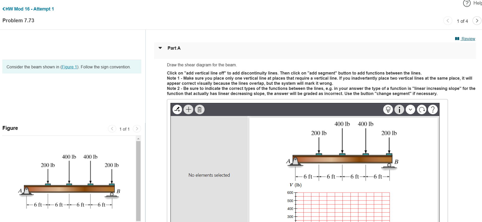 Problem 7 . 7 3 Part A Draw the shear diagram for