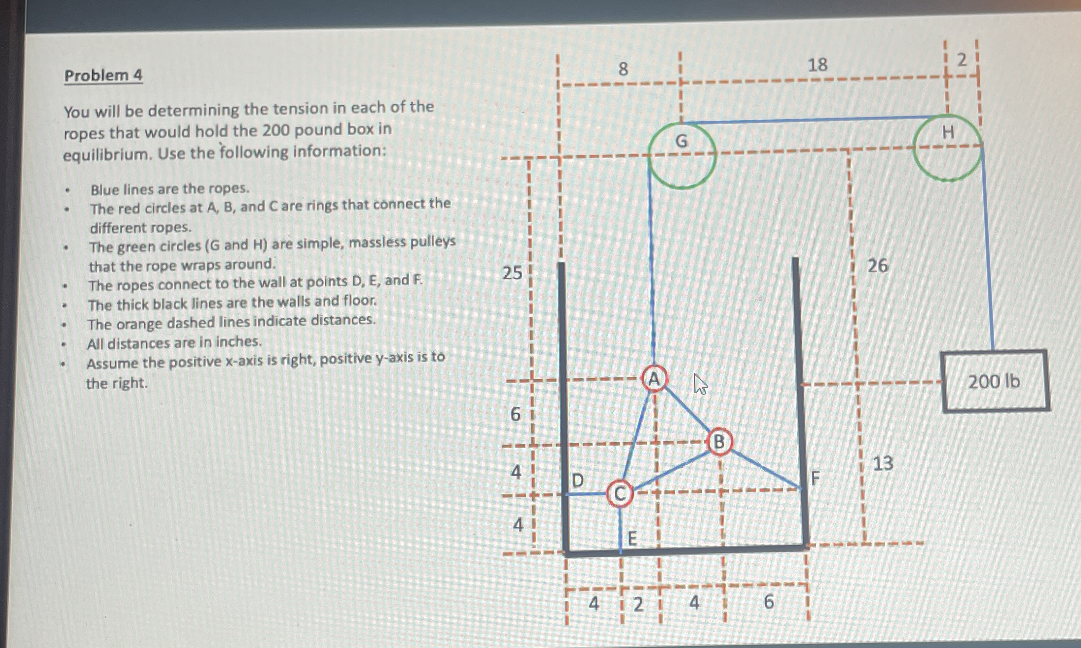 Problem 4 You will be determining the tension in