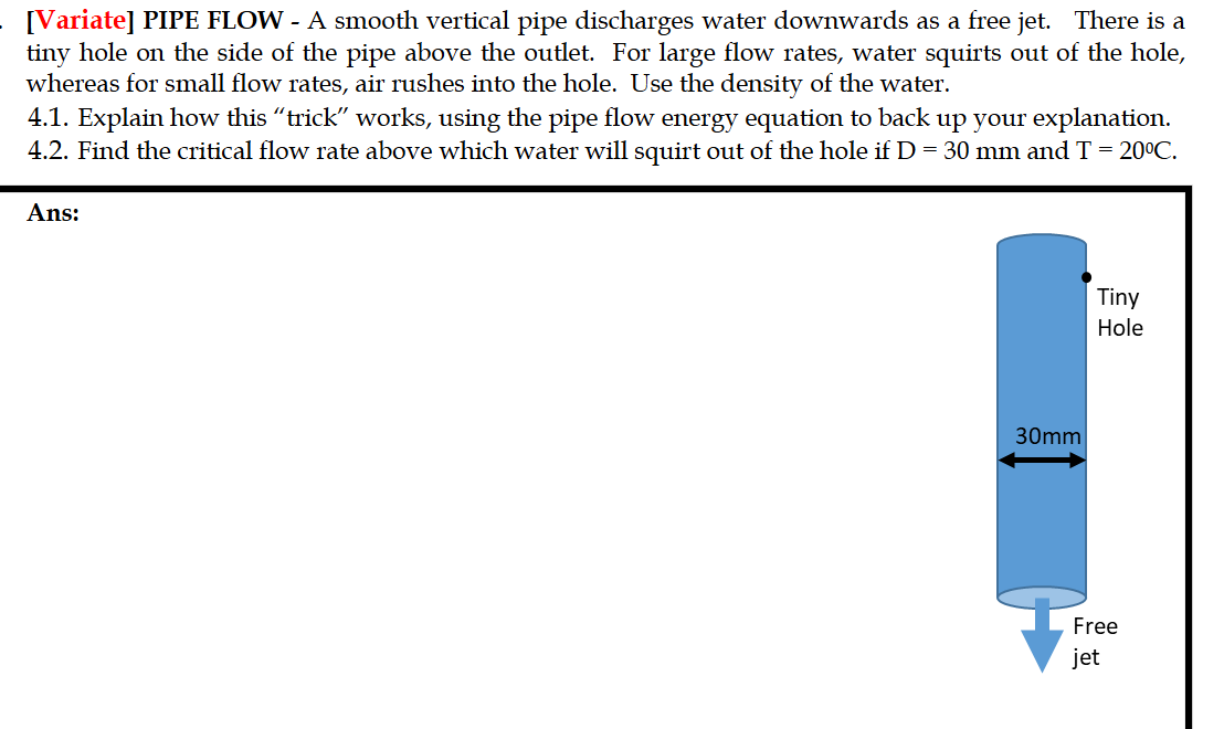 [ Variate ] PIPE FLOW - A smooth vertical pipe