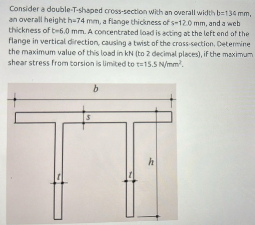 Consider a double - T - shaped cross - section