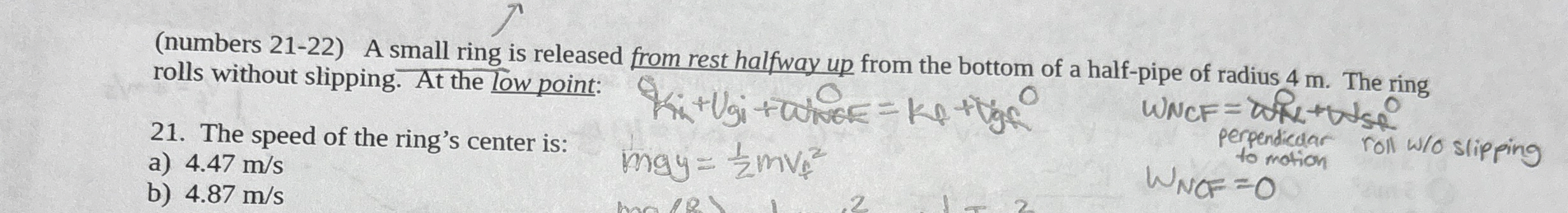 ( numbers 2 1 - 2 2 ) A small ring is released