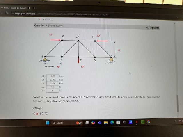 Question 4 ( Mandatory ) 1 1 = 5 . 2 5 kjps L = 1