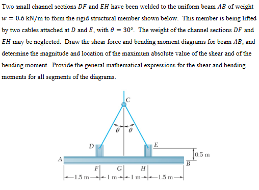 Two small channel sections \ ( D F \ ) and \ ( E