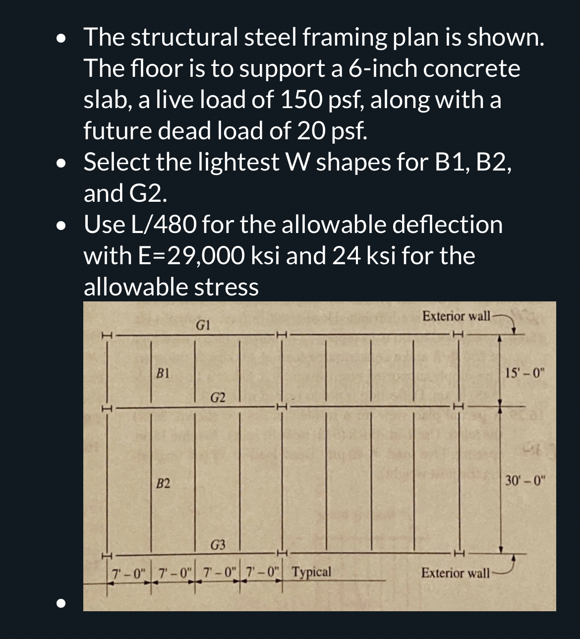 The structural steel framing plan is shown. The