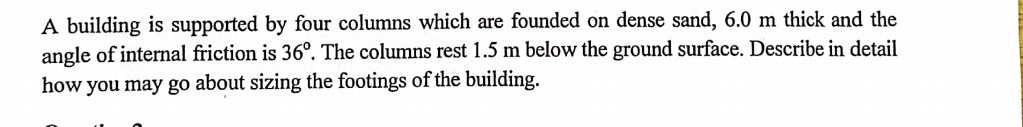 A building is supported by four columns which are