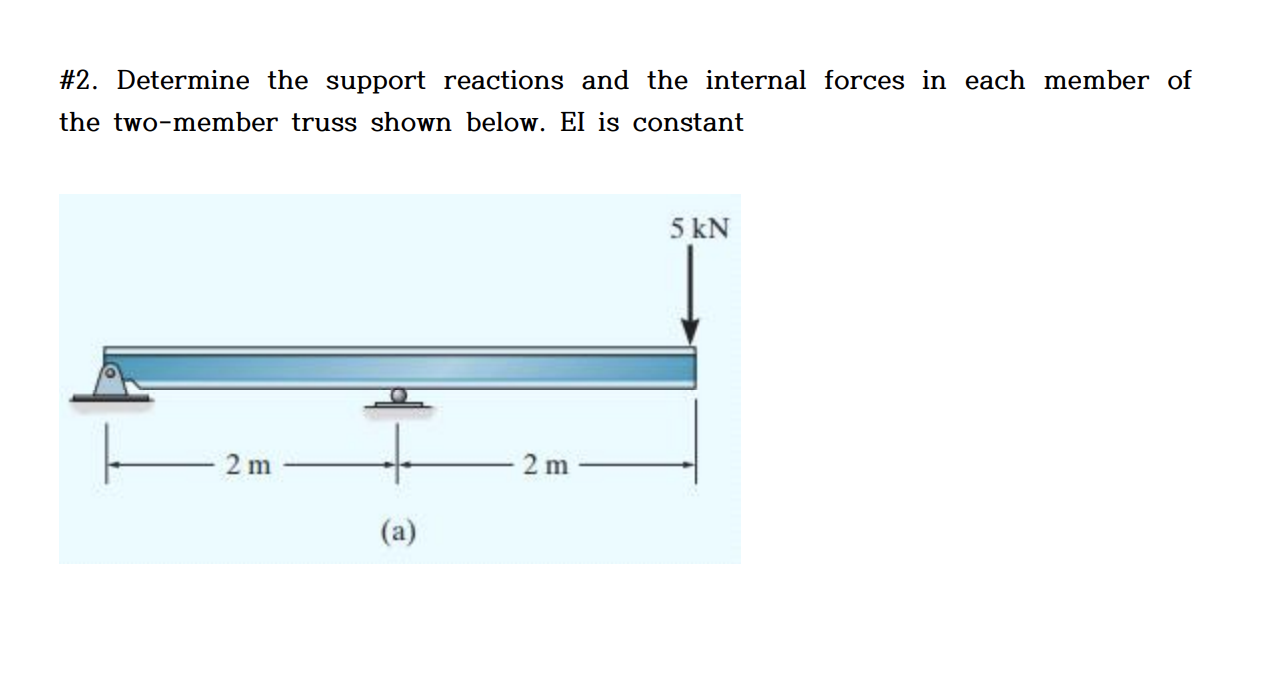 \ # 2 . Determine the support reactions and the
