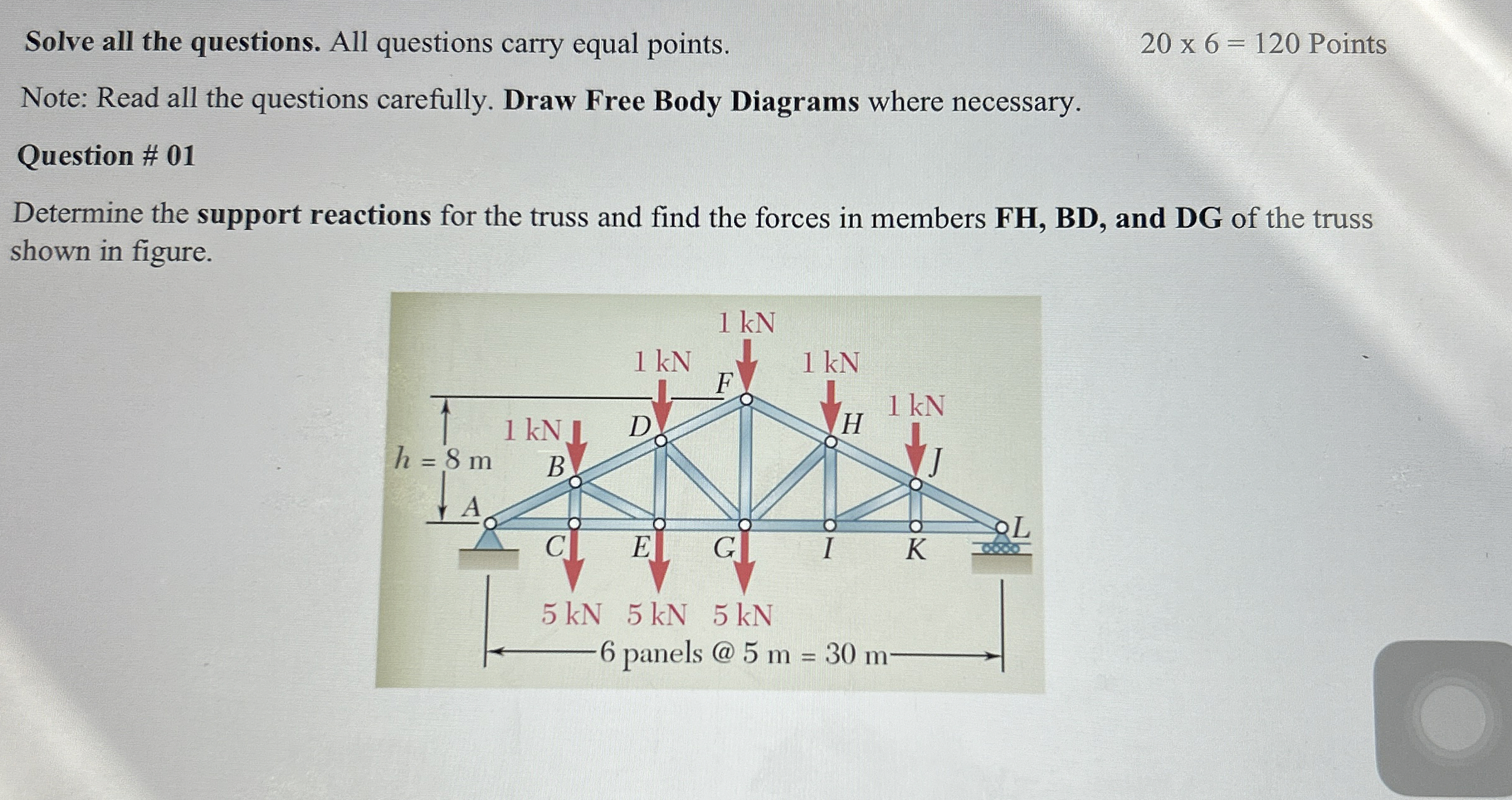 Question # 0 1 Determine the support reactions