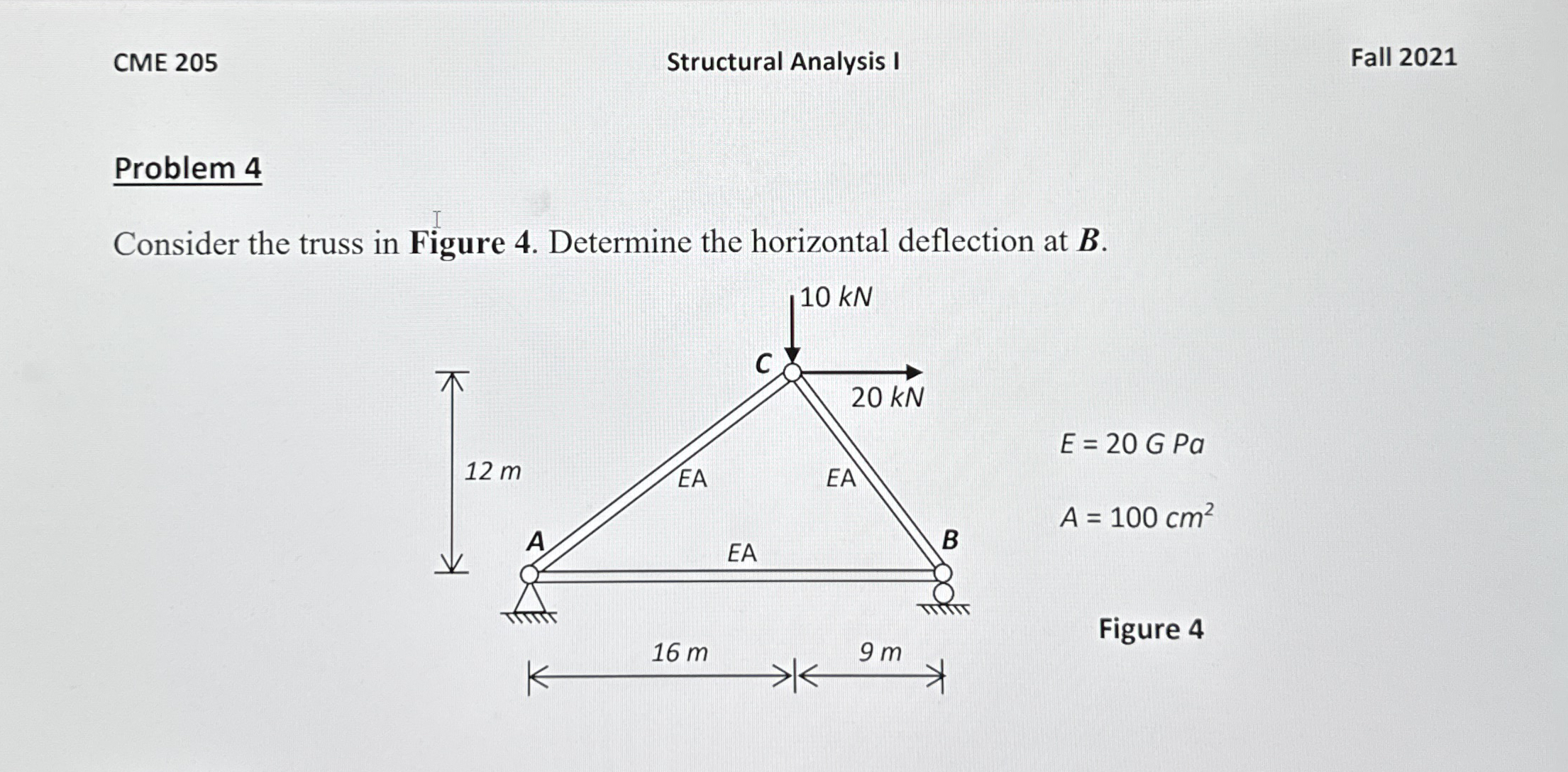 CME 2 0 5 Structural Analysis I Fall 2 0 2 1