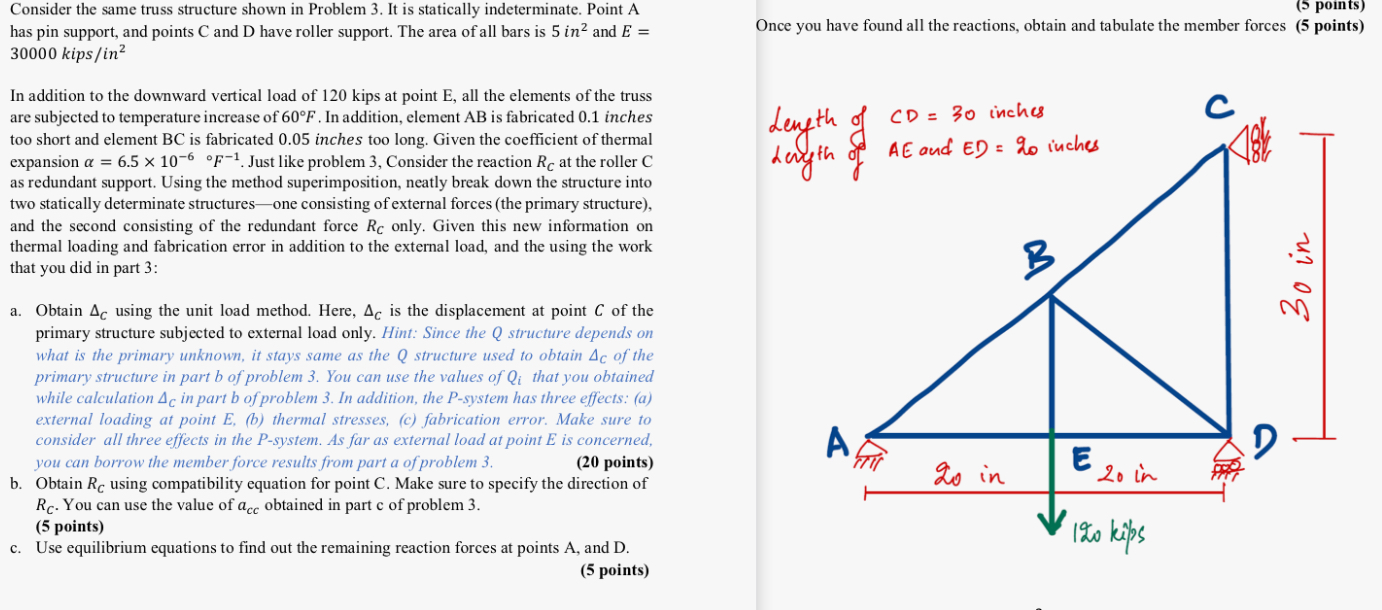 Consider the same truss structure shown in