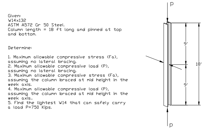 Given: W / 1 4 1 3 2 ASTM A 5 7 2 Gr 5 0 Steel.