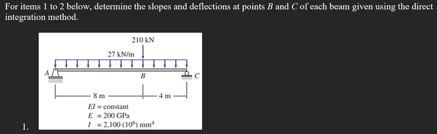 For items 1 to 2 below, determine the slopes and
