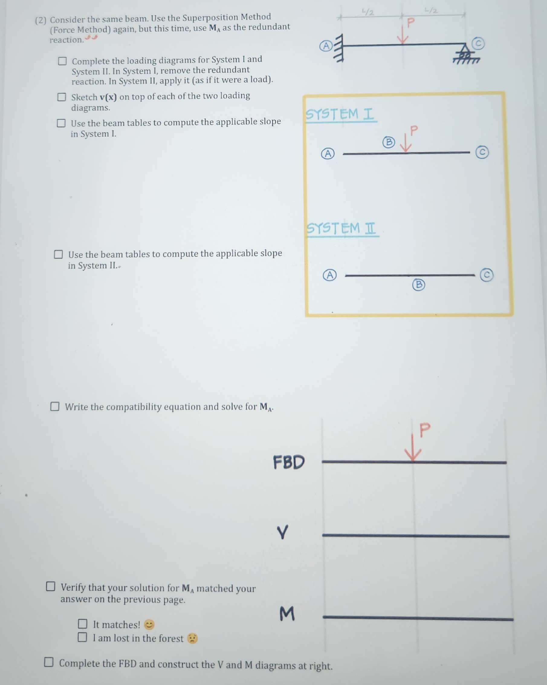 ( 2 ) Consider the same beam. Use the