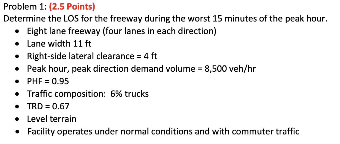 Problem 1 : ( 2 . 5 Points ) Determine the LOS