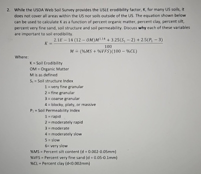 While the USDA Web Soil Survey provides the USLE