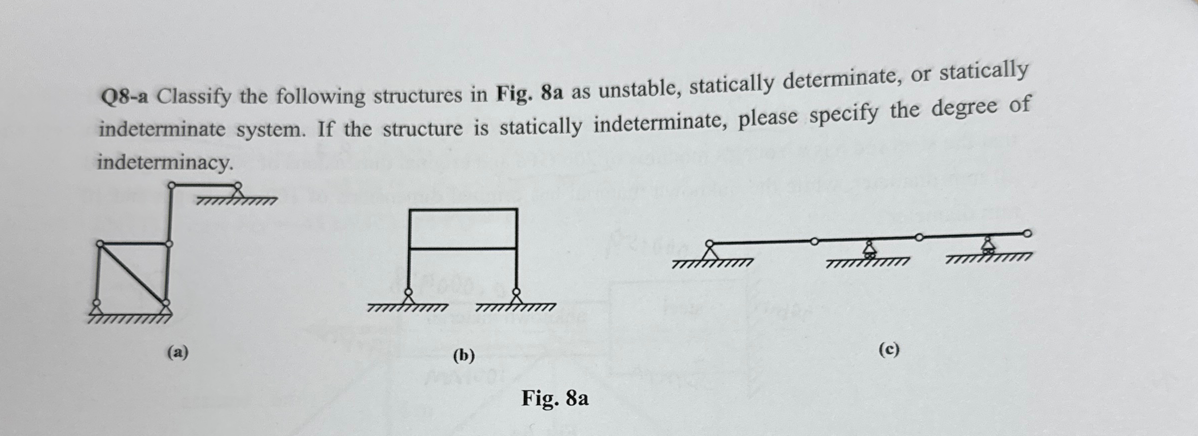 Q 8 - a Classify the following structures in Fig.