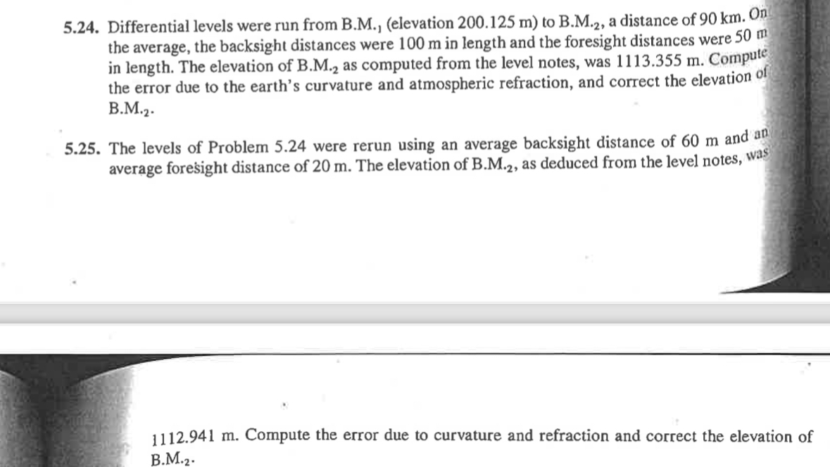 5 . 2 4 . Differential levels were run from B . M