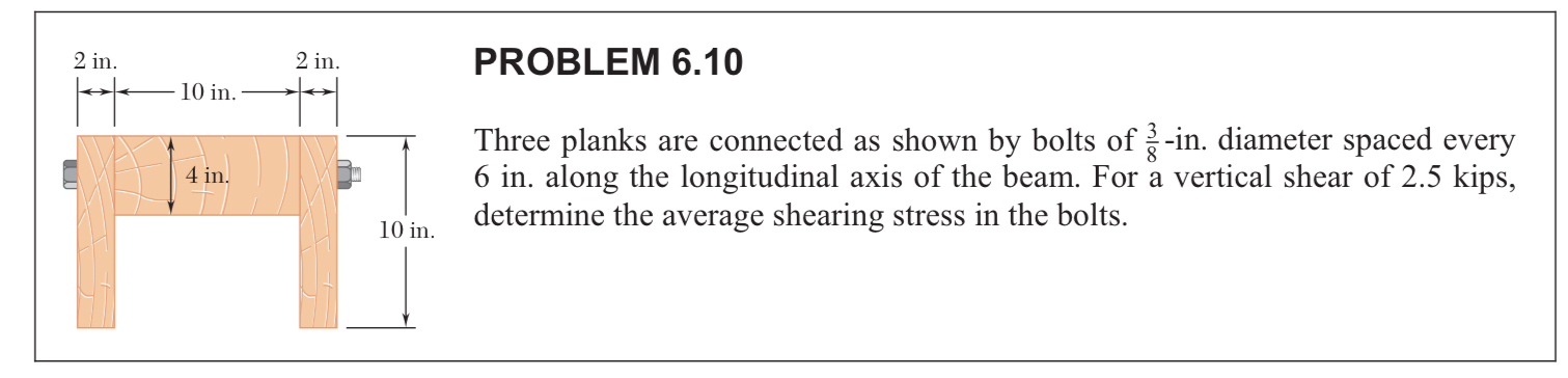 PROBLEM 6 . 1 0 Three planks are connected as
