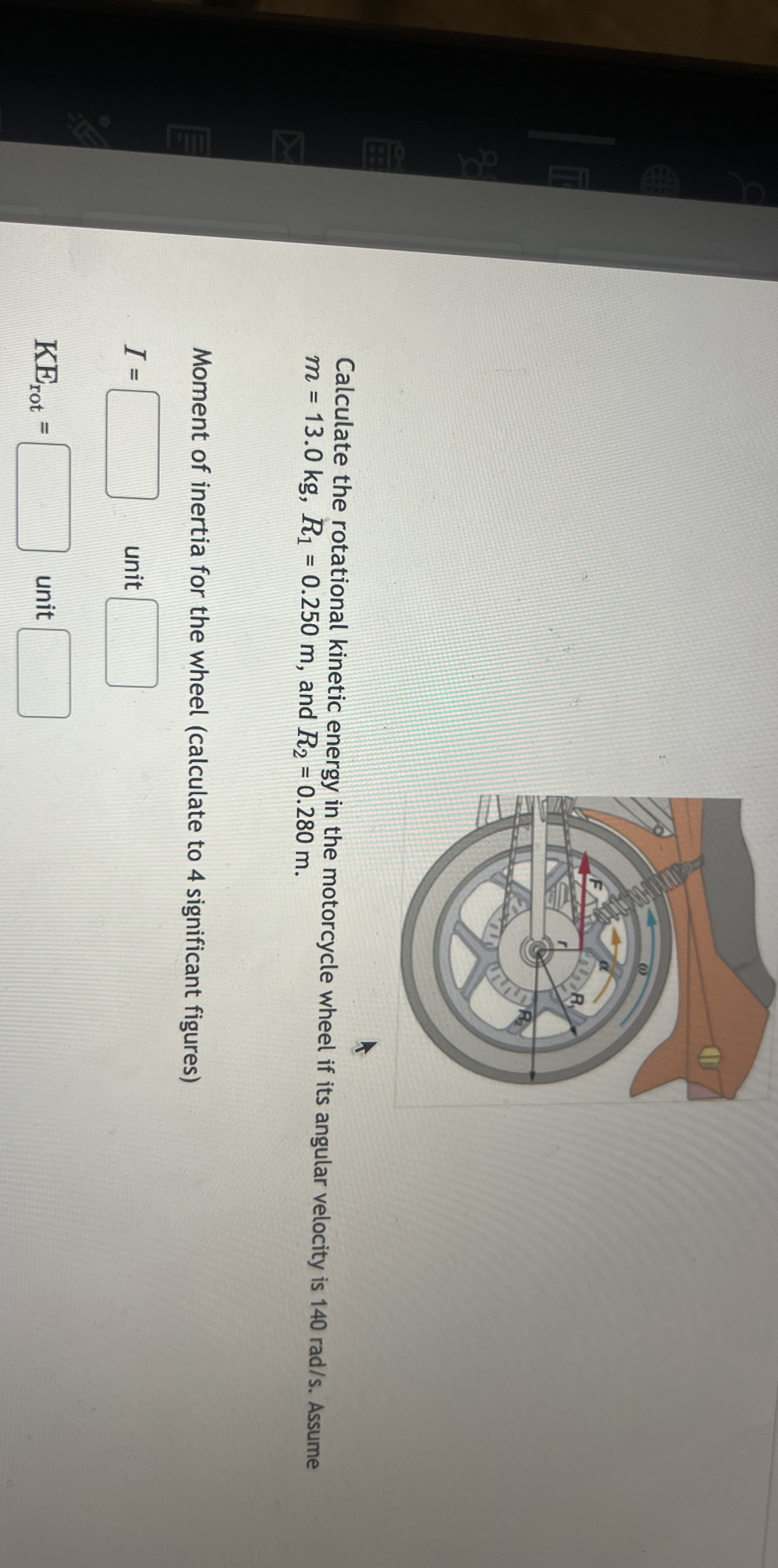 Calculate the rotational kinetic energy in the