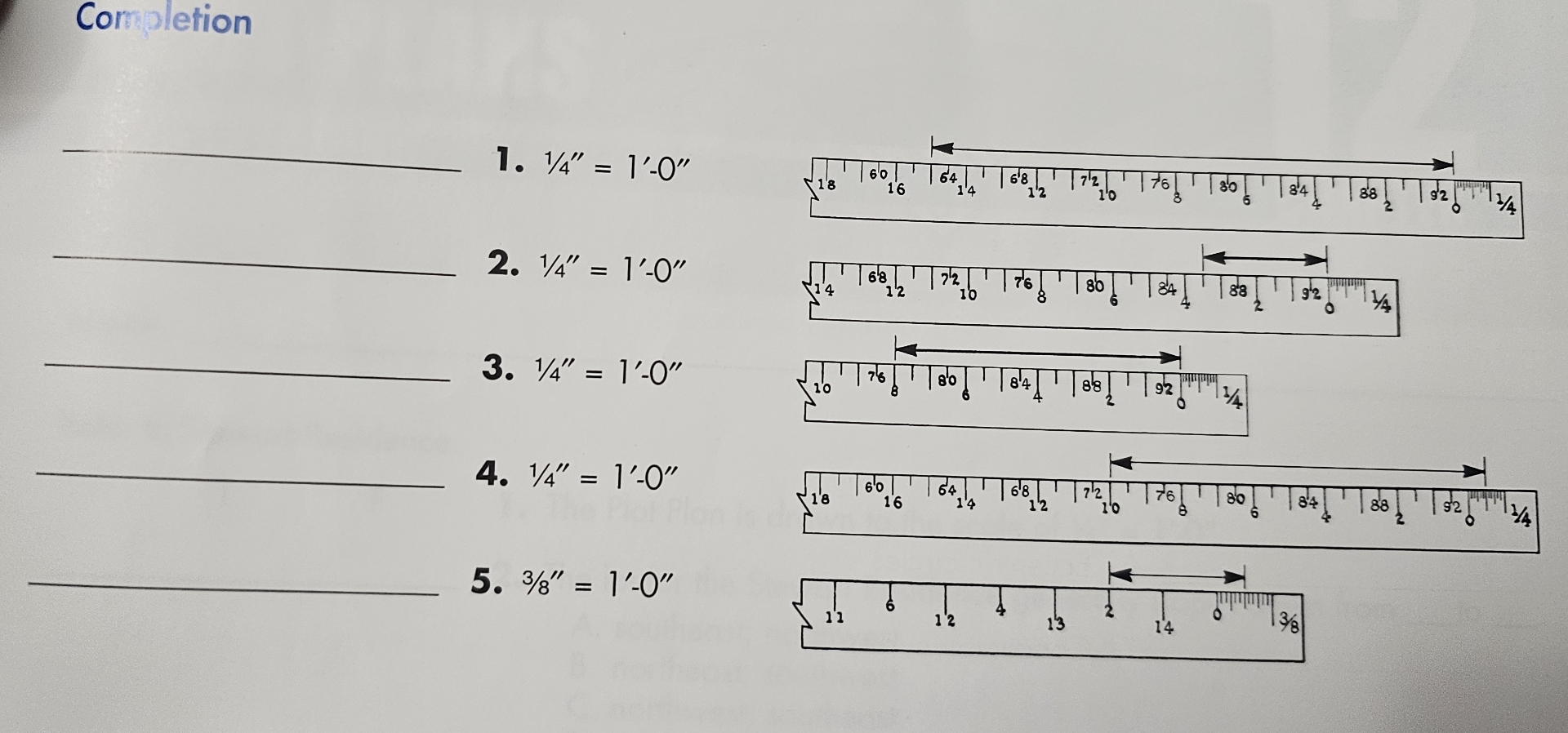 Comsletion 1 . 1 4 ' ' = 1 ' - 0 ' ' 2 . 1 4 ' '