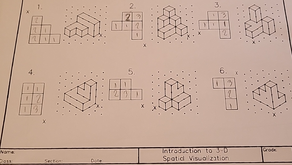 Name: Introduction to 3 - D Grode: Class: