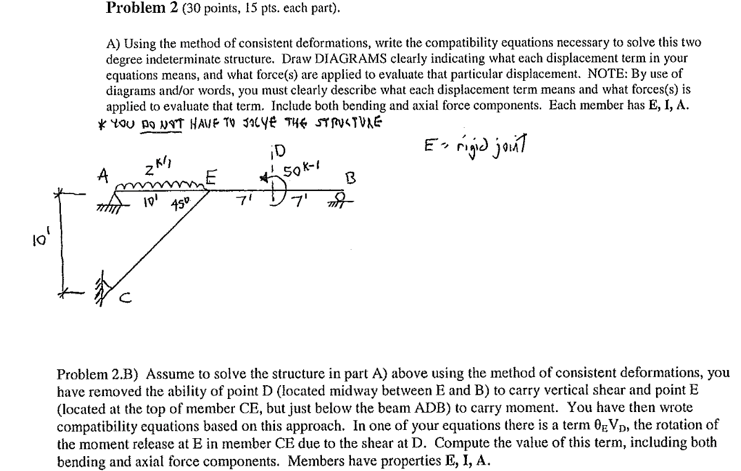 Problem 2 . A ) Using the method of consistent
