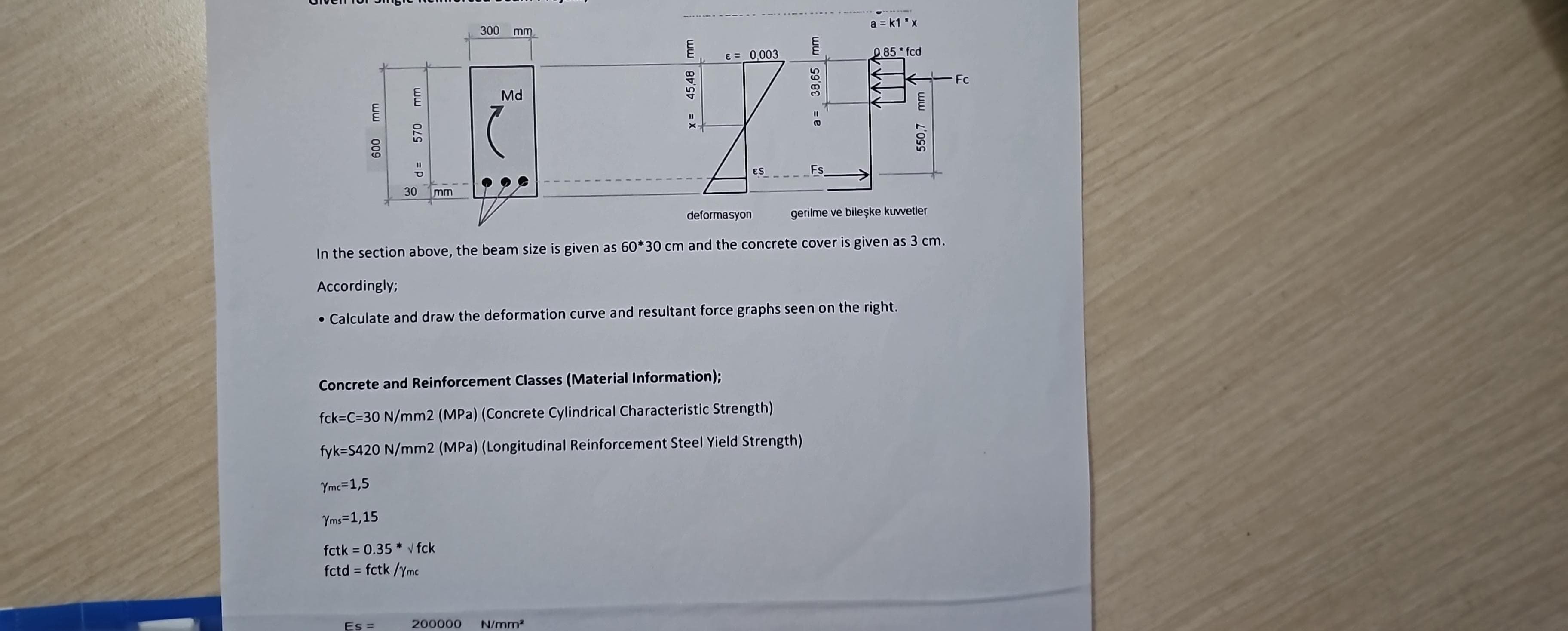 In the section above, the beam size is given as 6