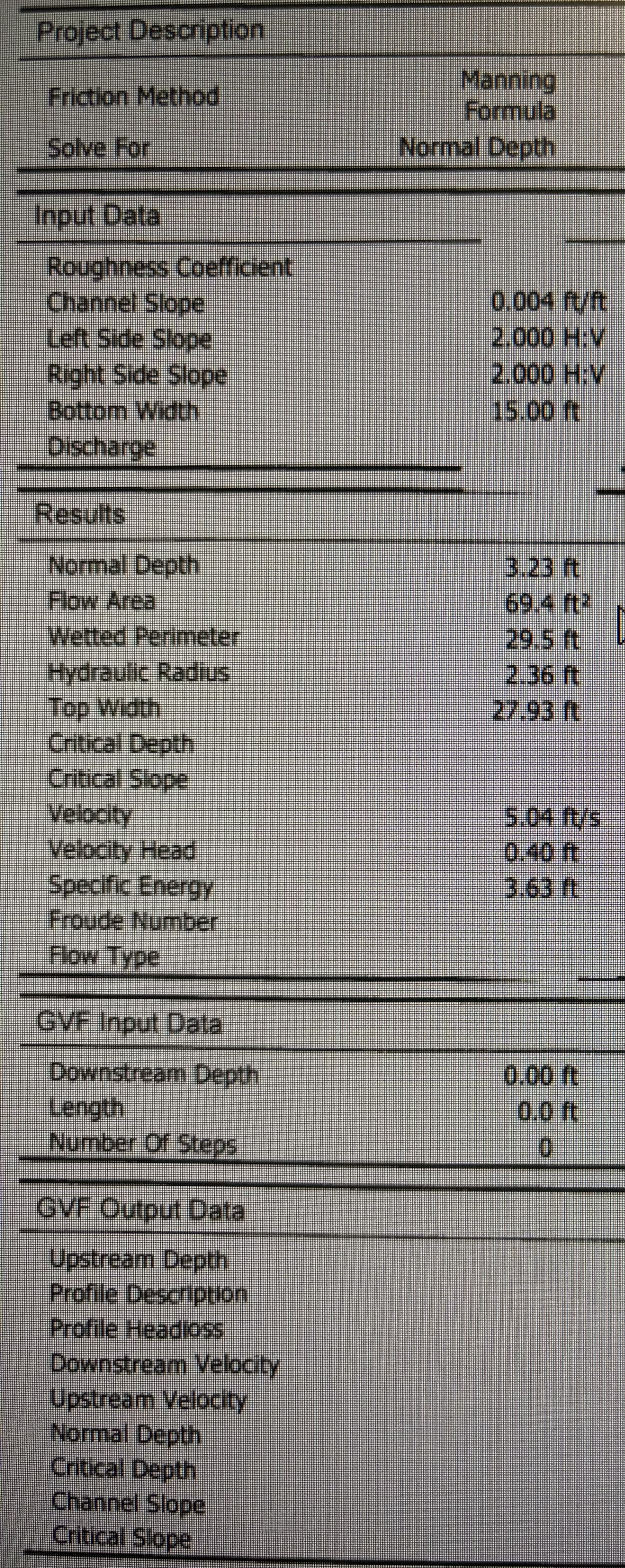 A FlowMaster report is given on the following
