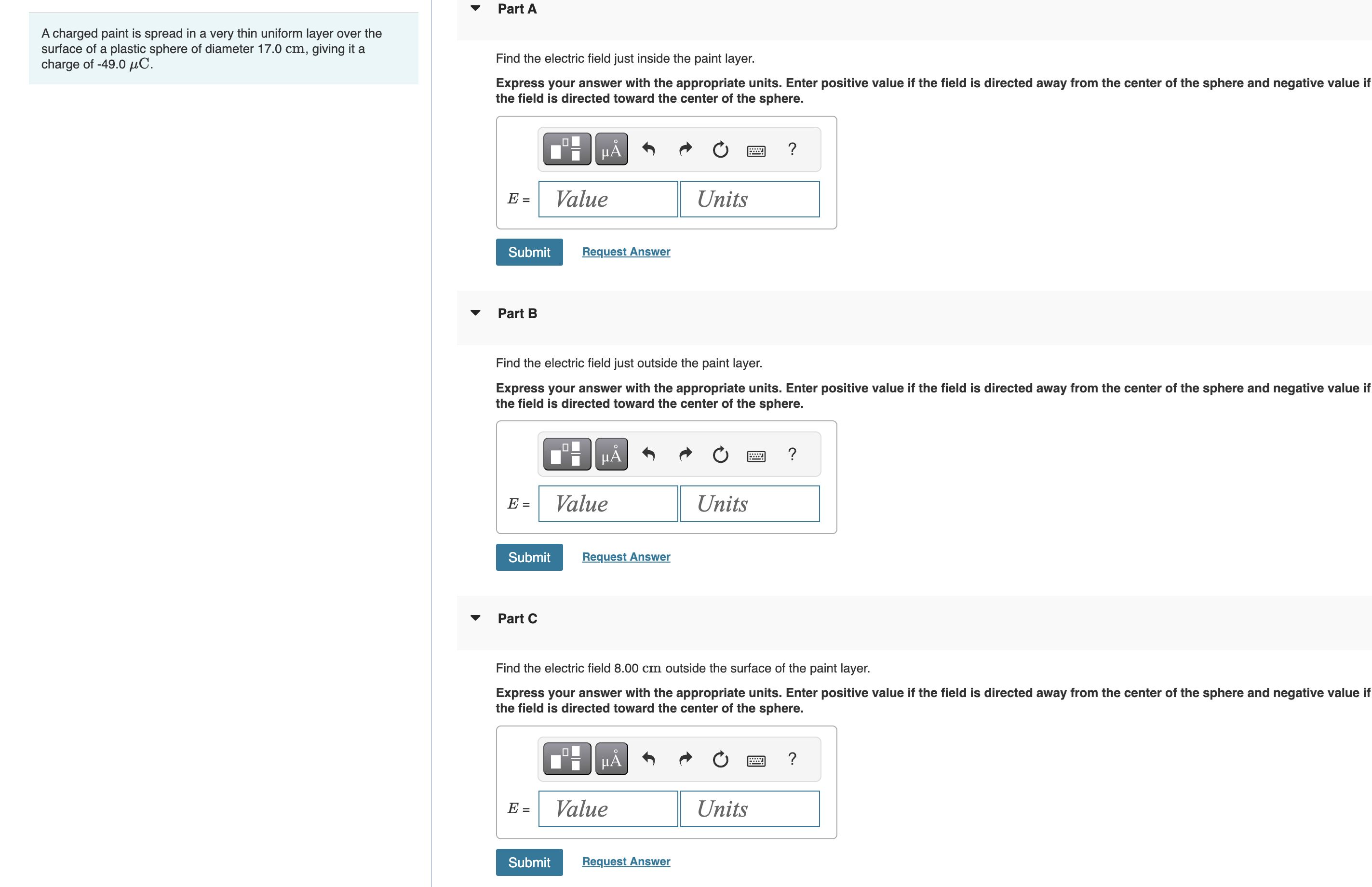 A charged paint is spread in a very thin uniform