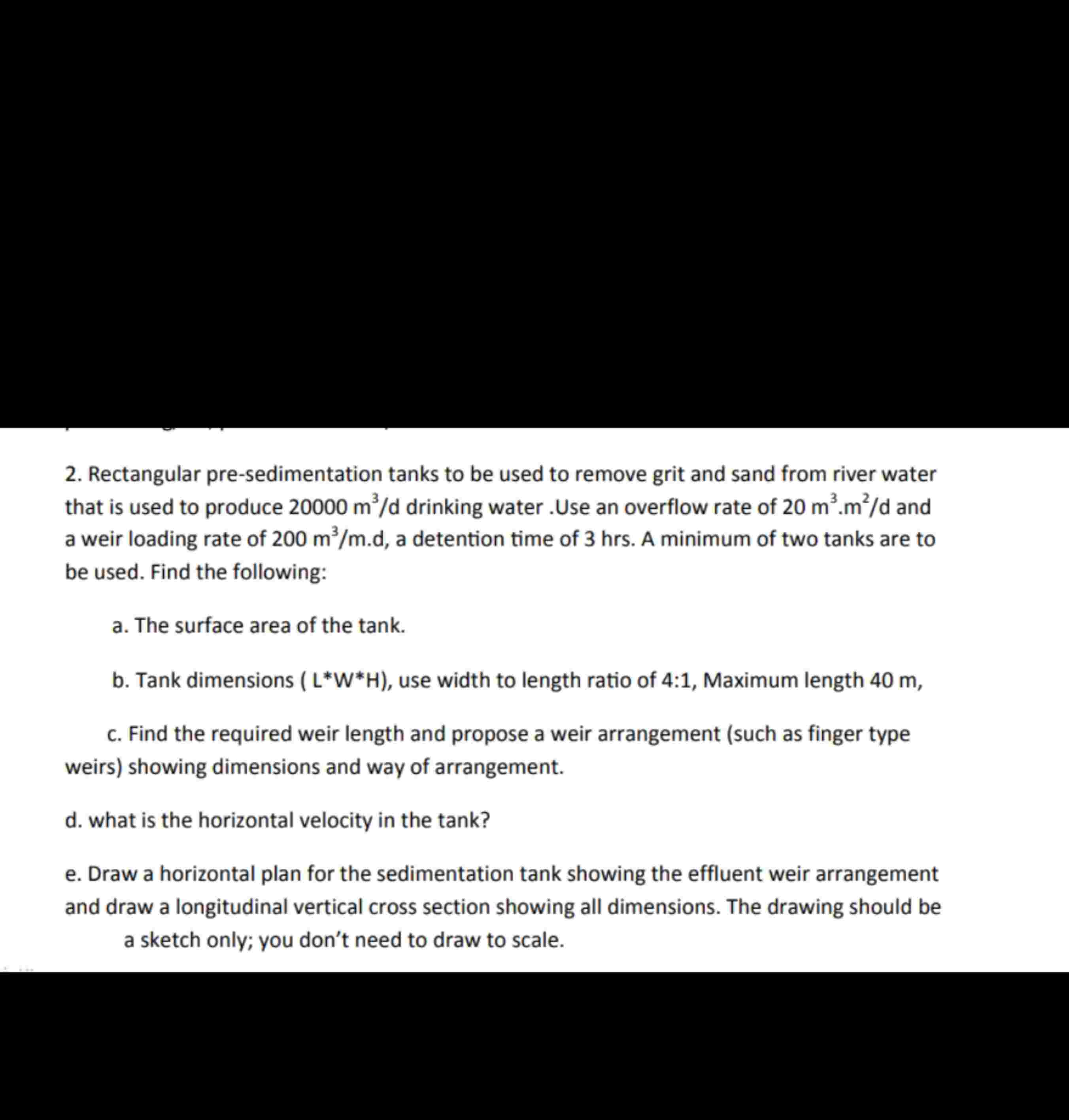 2 . Rectangular pre - sedimentation tanks to be