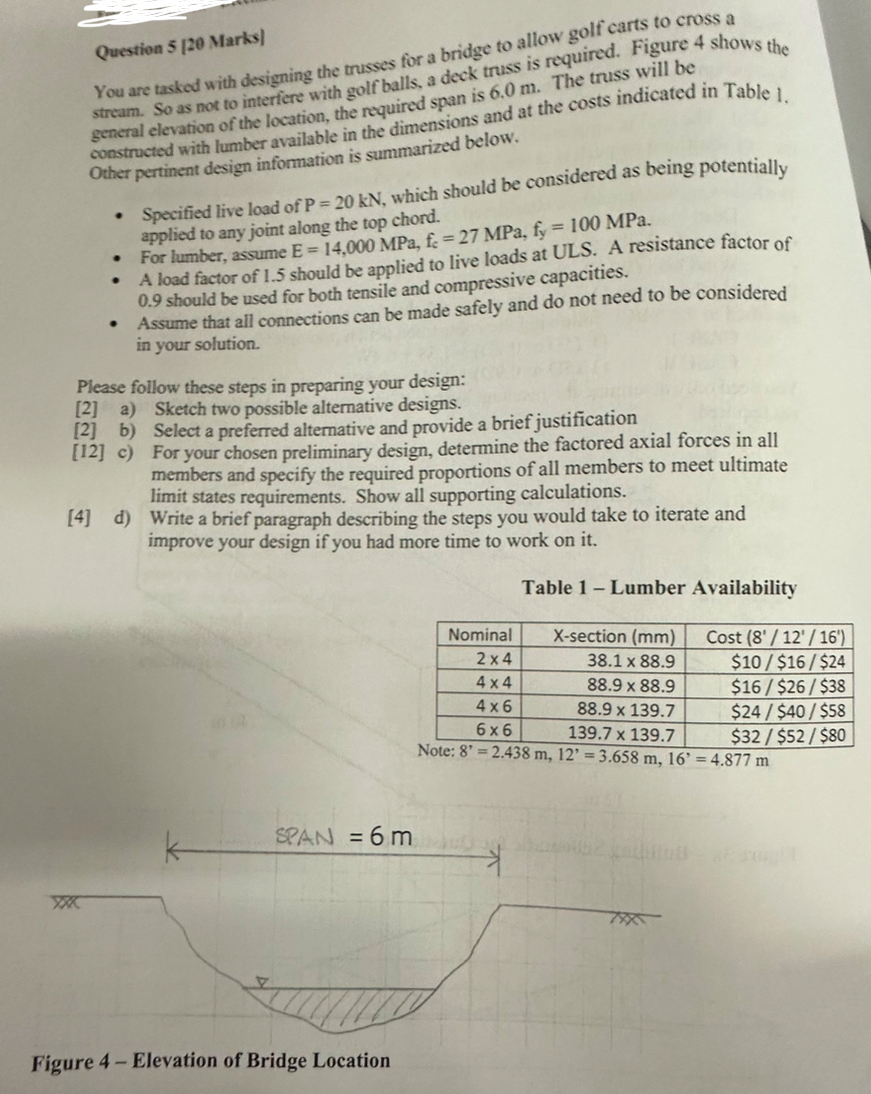 Question 5 [ 2 0 Marks ] You are tasked with