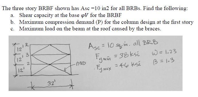 The three story BRBF shown has Asc = 1 0 in 2 for
