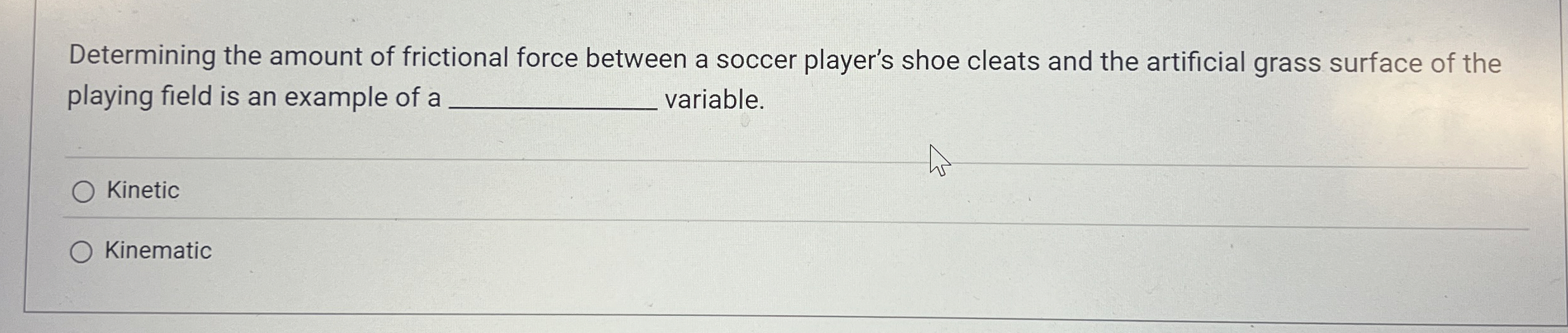 Determining the amount of frictional force