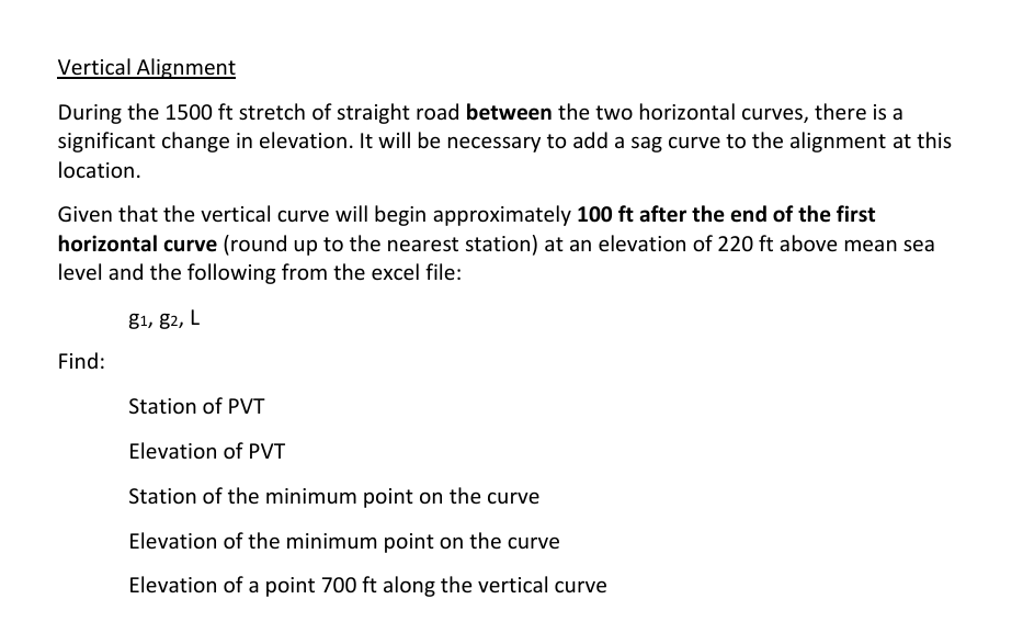 Vertical Alignment During the 1 5 0 0 ft stretch