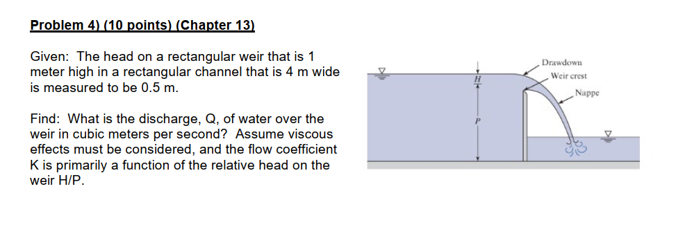 Problem 4 ) ( 1 0 points ) ( Chapter 1 3 ) Given: