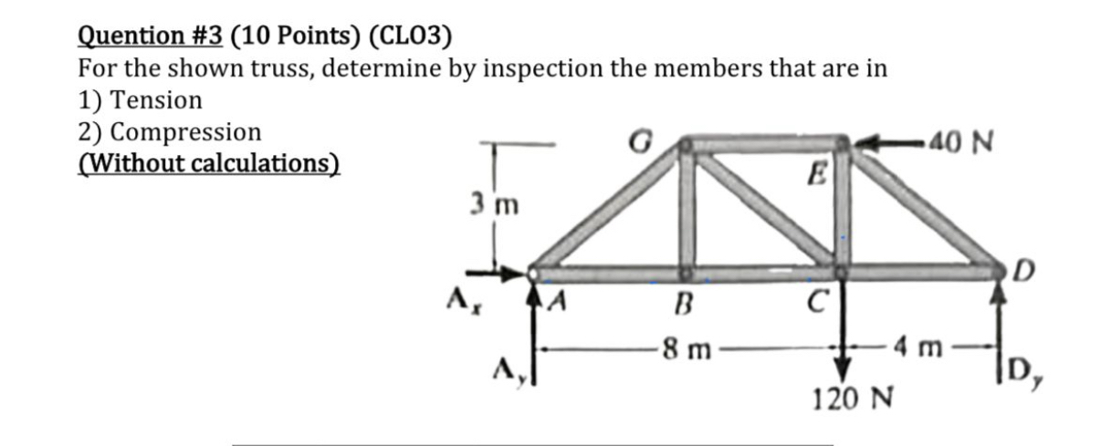 Quention # 3 ( 1 0 Points ) ( CLO 3 ) For the